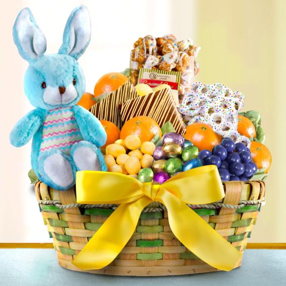 AA4080E, Easter Fruit Basket with Plush Bunny