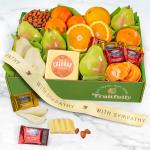 With Sympathy Harvest Favorites Fruit and Gourmet Gift Box