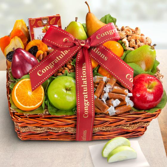 Congratulations Orchard Delight Fruit and Gourmet Basket - AA4094C - A ...