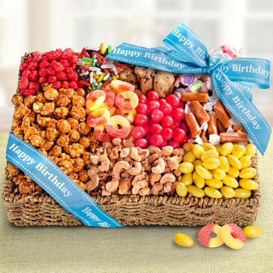 Happy Birthday Snacks & Sweets Basket - AA4096B | A Gift Inside