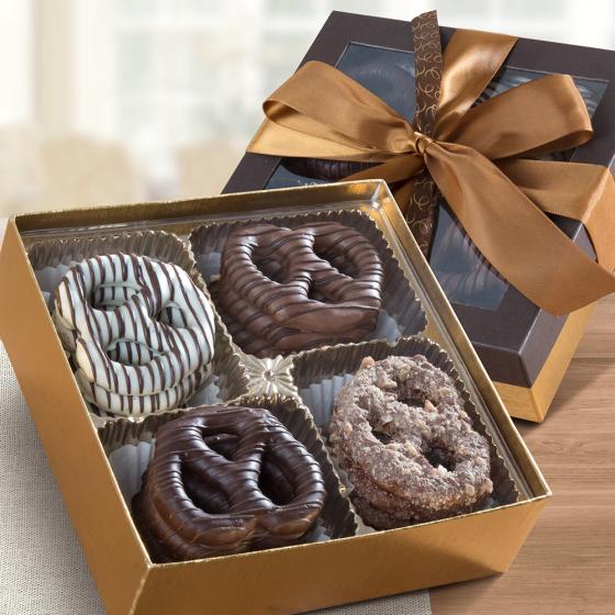 Chocolate Dipped Large Pretzels Gift Box, 16 Ct - CY1023R - A Gift Inside