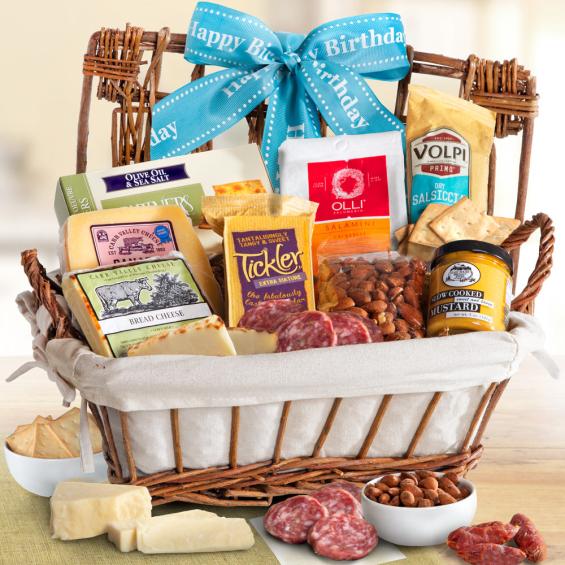 Happy Birthday Gourmet Cheese & Meats Hamper Gift Basket - AA5035B - A ...