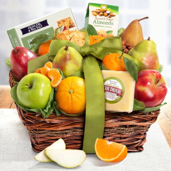 Cheese And Nuts Classic Fruit Basket Ap8019 A T Inside 