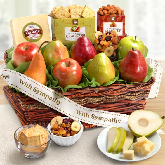 Sympathy Cheese and Nuts Classic Fruit Basket - AP8019S | A Gift Inside