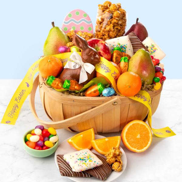 Easter Bunny Fruit and Treats Gift Basket AA4050E, Easter Bunny Fruit and Treats Gift Basket