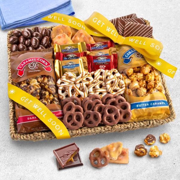 Get Well Chocolate Caramel and Crunch Grand Gift Basket AA4056G, Get Well Chocolate Caramel and Crunch Grand Gift Basket