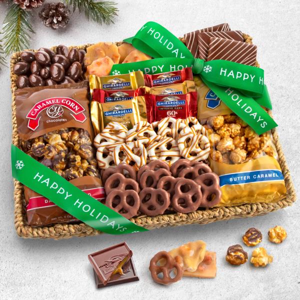 Happy Holidays Chocolate, Caramel & Crunch Gift Basket AA4056H, Happy Holidays Chocolate, Caramel & Crunch Gift Basket