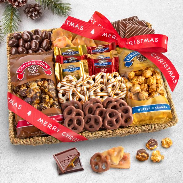 Merry Christmas Chocolate, Caramel & Crunch Gift Basket AA4056X, Merry Christmas Chocolate, Caramel & Crunch Gift Basket