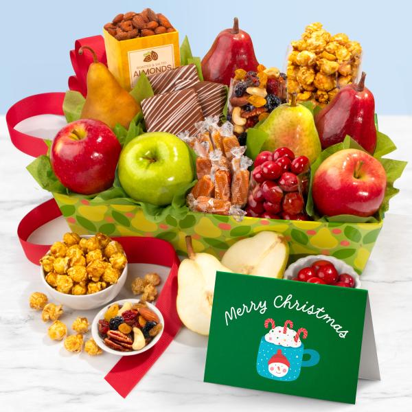 Merry Christmas Orchard Delight Fruit and Gourmet Basket AA4094X, Merry Christmas Orchard Delight Fruit and Gourmet Basket