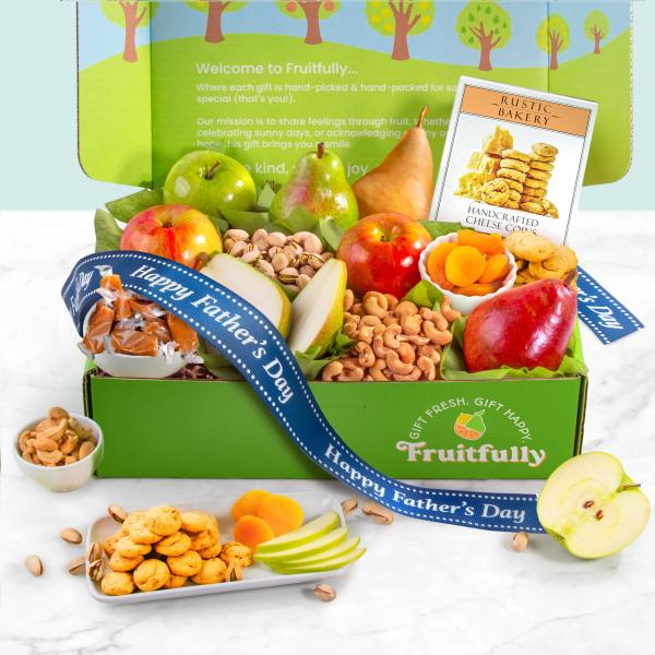 AB2017F, Father's Day Perfect Pairings Deluxe Fruit, Cheese and Gourmet Box