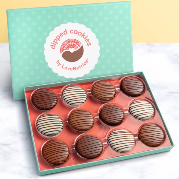 12 Dark, Milk and White Delight Chocolatey Covered Cookies ACC1002, 12 Dark, Milk and White Delight Chocolatey Covered Cookies