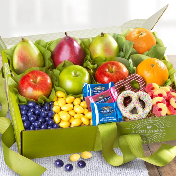 Spring Bouquet of Sweets and Fruit Deluxe Gift Box AB2026, Spring Bouquet of Sweets and Fruit Deluxe Gift Box