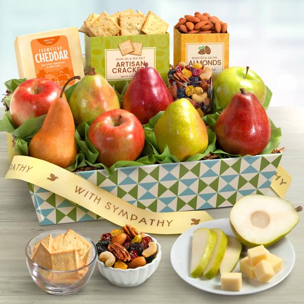 Sympathy Classic Fruit and Gourmet Gift Basket AP8019S, Sympathy Classic Fruit and Gourmet Gift Basket