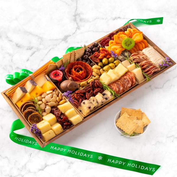 Happy Holidays Nibble Charcuterie Premium Board for 6-9 CH3000H, Happy Holidays Nibble Charcuterie Premium Board for 6-9
