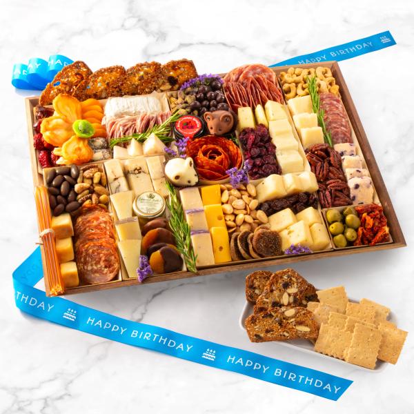 Happy Birthday Nibble Charcuterie Grand Board for 12-14 CH4000B, Happy Birthday Nibble Charcuterie Grand Board for 12-14
