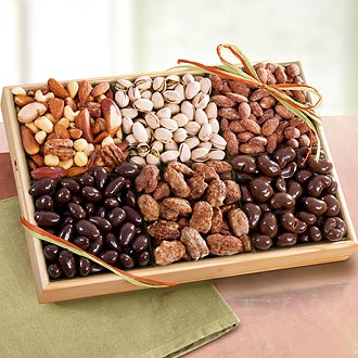 Savory, Sweet and Chocolate Deluxe Nuts Gift Tray - AP8022 - A Gift Inside